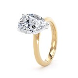 Goldsmiths 18ct Yellow Gold and Platinum 3.00cttw Pear Cut Lab Grown Diamond Solitaire Engagement Ring - Ring Size F