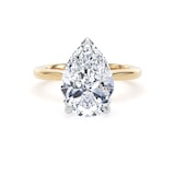 Goldsmiths 18ct Yellow Gold and Platinum 4.00cttw Pear Cut Lab Grown Diamond Solitaire Engagement Ring - Ring Size H