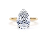 Goldsmiths 18ct Yellow Gold and Platinum 4.00cttw Pear Cut Lab Grown Diamond Solitaire Engagement Ring - Ring Size H