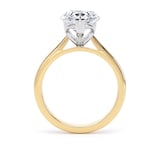 Goldsmiths 18ct Yellow Gold and Platinum 4.00cttw Pear Cut Lab Grown Diamond Solitaire Engagement Ring - Ring Size H