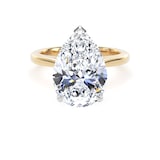 Goldsmiths 18ct Yellow Gold and Platinum 5.00cttw Pear Cut Lab Grown Diamond Solitaire Engagement Ring - Ring Size S