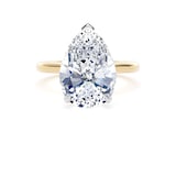 Goldsmiths 18ct Yellow Gold and Platinum 5.00cttw Pear Cut Lab Grown Diamond Solitaire Engagement Ring - Ring Size S