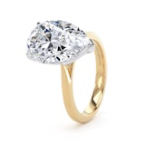 Goldsmiths 18ct Yellow Gold and Platinum 5.00cttw Pear Cut Lab Grown Diamond Solitaire Engagement Ring - Ring Size S