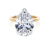 Goldsmiths 18ct Yellow Gold and Platinum 7.00cttw Pear Cut Lab Grown Diamond Solitaire Engagement Ring - Ring Size F.5