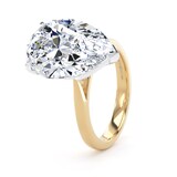 Goldsmiths 18ct Yellow Gold and Platinum 7.00cttw Pear Cut Lab Grown Diamond Solitaire Engagement Ring - Ring Size F.5