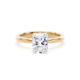 Goldsmiths 18ct Yellow Gold and Platinum 1.50cttw Elongated Cushion Cut Lab Grown Diamond Solitaire Engagement Ring - Ring Size K