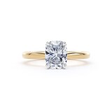 Goldsmiths 18ct Yellow Gold and Platinum 1.50cttw Elongated Cushion Cut Lab Grown Diamond Solitaire Engagement Ring - Ring Size K