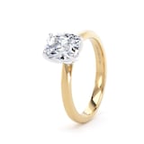 Goldsmiths 18ct Yellow Gold and Platinum 1.50cttw Elongated Cushion Cut Lab Grown Diamond Solitaire Engagement Ring - Ring Size K