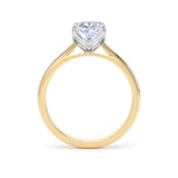 Goldsmiths 18ct Yellow Gold and Platinum 2.00cttw Elongated Cushion Cut Lab Grown Diamond Solitaire Engagement Ring - Ring Size H.5