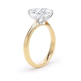Goldsmiths 18ct Yellow Gold and Platinum 3.00cttw Elongated Cushion Cut Lab Grown Diamond Solitaire Engagement Ring - Ring Size I