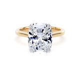 Goldsmiths 18ct Yellow Gold and Platinum 5.00cttw Elongated Cushion Cut Lab Grown Diamond Solitaire Engagement Ring - Ring Size G.5