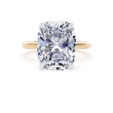 Goldsmiths 18ct Yellow Gold and Platinum 7.00cttw Elongated Cushion Cut Lab Grown Diamond Solitaire Engagement Ring - Ring Size N
