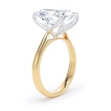 Goldsmiths 18ct Yellow Gold and Platinum 7.00cttw Elongated Cushion Cut Lab Grown Diamond Solitaire Engagement Ring - Ring Size N