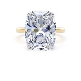 Goldsmiths 18ct Yellow Gold and Platinum 10.00cttw Elongated Cushion Cut Lab Grown Diamond Solitaire Engagement Ring - Ring Size K