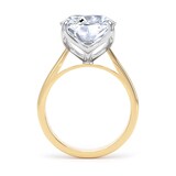 Goldsmiths 18ct Yellow Gold and Platinum 10.00cttw Elongated Cushion Cut Lab Grown Diamond Solitaire Engagement Ring - Ring Size K