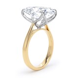 Goldsmiths 18ct Yellow Gold and Platinum 10.00cttw Elongated Cushion Cut Lab Grown Diamond Solitaire Engagement Ring - Ring Size K