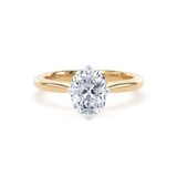 Goldsmiths 18ct Yellow Gold and Platinum 1.50cttw Compass Set Elongated Cushion Cut Lab Grown Diamond Solitaire Engagement Ring - Ring Size W.5