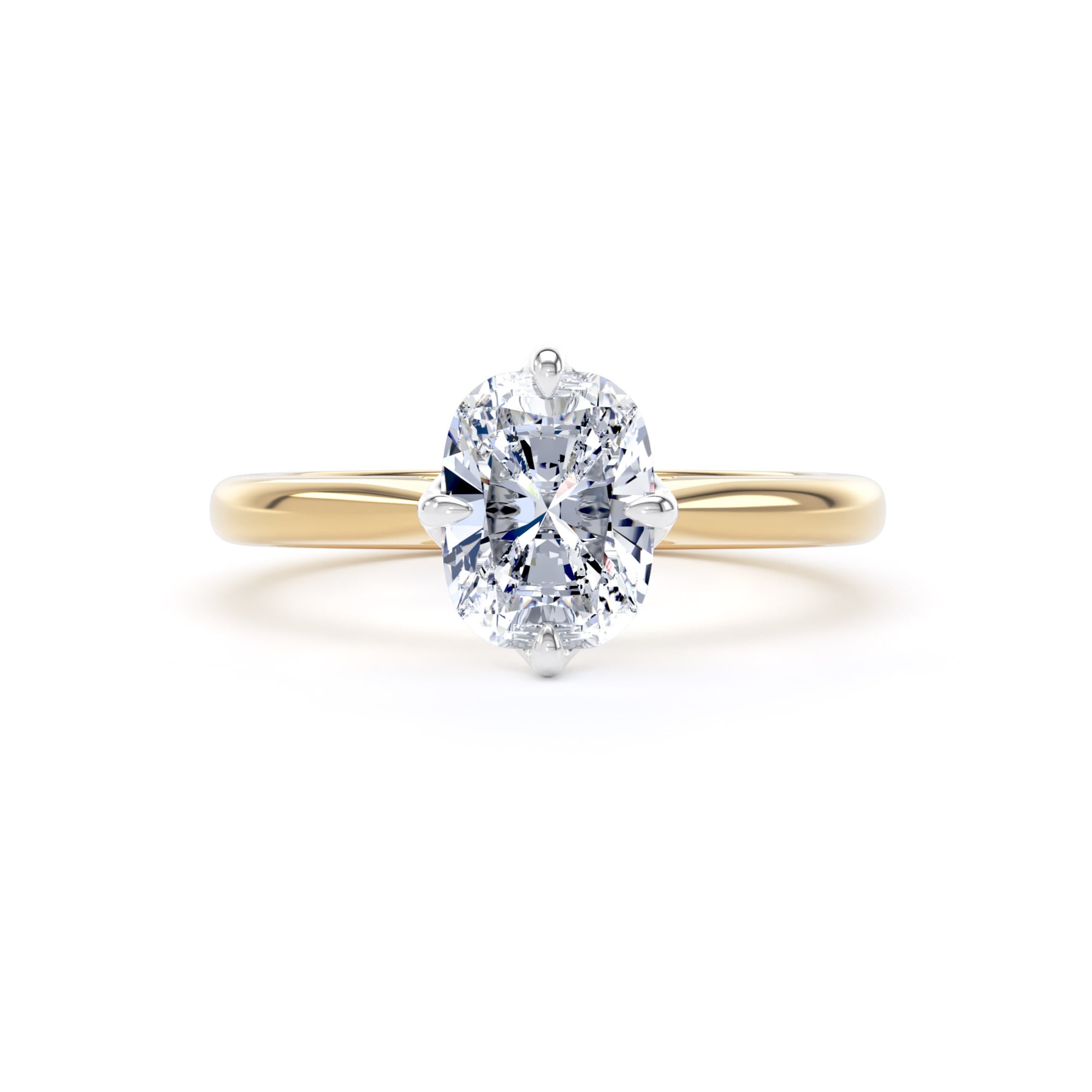Goldsmiths 18ct Yellow Gold and Platinum 1.50cttw Compass Set Elongated Cushion Cut Lab Grown Diamond Solitaire Engagement Ring - Ring Size M.5 Goldsmiths 18ct Yellow Gold and Platinum 1.50cttw Compass Set Elongated Cushion Cut Lab Grown Diamond Solitaire Engagement Ring - Ring Size M.5