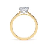 Goldsmiths 18ct Yellow Gold and Platinum 1.50cttw Compass Set Elongated Cushion Cut Lab Grown Diamond Solitaire Engagement Ring - Ring Size W.5