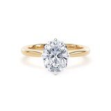 Goldsmiths 18ct Yellow Gold and Platinum 2.00cttw Compass Set Elongated Cushion Cut Lab Grown Diamond Solitaire Engagement Ring - Ring Size I.5