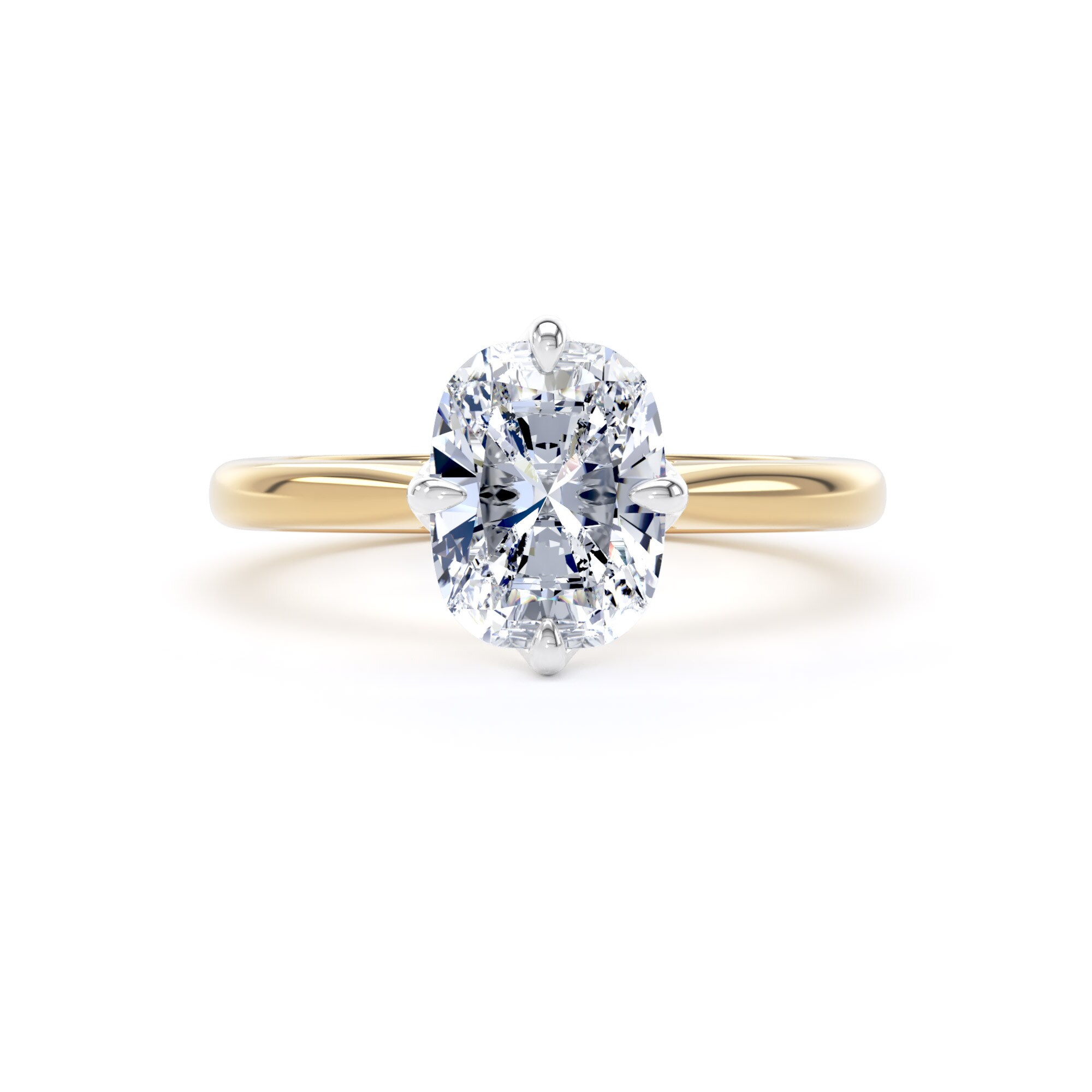 Goldsmiths 18ct Yellow Gold and Platinum 2.00cttw Compass Set Elongated Cushion Cut Lab Grown Diamond Solitaire Engagement Ring - Ring Size G Goldsmiths 18ct Yellow Gold and Platinum 2.00cttw Compass Set Elongated Cushion Cut Lab Grown Diamond Solitaire Engagement Ring - Ring Size G