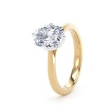 Goldsmiths 18ct Yellow Gold and Platinum 2.00cttw Compass Set Elongated Cushion Cut Lab Grown Diamond Solitaire Engagement Ring - Ring Size I.5
