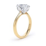 Goldsmiths 18ct Yellow Gold and Platinum 4.00cttw Compass Set Elongated Cushion Cut Lab Grown Diamond Solitaire Engagement Ring - Ring Size F.5