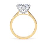 Goldsmiths 18ct Yellow Gold and Platinum 5.00cttw Compass Set Elongated Cushion Cut Lab Grown Diamond Solitaire Engagement Ring - Ring Size M.5