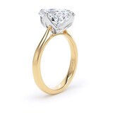 Goldsmiths 18ct Yellow Gold and Platinum 5.00cttw Compass Set Elongated Cushion Cut Lab Grown Diamond Solitaire Engagement Ring - Ring Size M.5