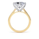 Goldsmiths 18ct Yellow Gold and Platinum 7.00cttw Compass Set Elongated Cushion Cut Lab Grown Diamond Solitaire Engagement Ring - Ring Size F.5