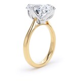 Goldsmiths 18ct Yellow Gold and Platinum 7.00cttw Compass Set Elongated Cushion Cut Lab Grown Diamond Solitaire Engagement Ring - Ring Size F.5