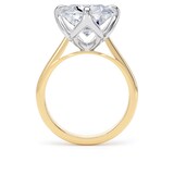 Goldsmiths 18ct Yellow Gold and Platinum 10.00cttw Compass Set Elongated Cushion Cut Lab Grown Diamond Solitaire Engagement Ring - Ring Size Q.5