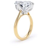 Goldsmiths 18ct Yellow Gold and Platinum 10.00cttw Compass Set Elongated Cushion Cut Lab Grown Diamond Solitaire Engagement Ring - Ring Size Q.5