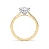 Goldsmiths 18ct Yellow Gold and Platinum 1.50cttw East-West Elongated Cushion Cut Lab Grown Diamond Solitaire Engagement Ring - Ring Size Y