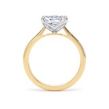 Goldsmiths 18ct Yellow Gold and Platinum 2.00cttw East-West Elongated Cushion Cut Lab Grown Diamond Solitaire Engagement Ring - Ring Size Q