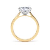 Goldsmiths 18ct Yellow Gold and Platinum 3.00cttw East-West Elongated Cushion Cut Lab Grown Diamond Solitaire Engagement Ring - Ring Size J.5