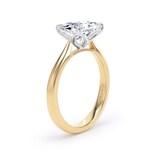 Goldsmiths 18ct Yellow Gold and Platinum 3.00cttw East-West Elongated Cushion Cut Lab Grown Diamond Solitaire Engagement Ring - Ring Size J.5