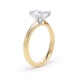 Goldsmiths 18ct Yellow Gold and Platinum 1.50cttw Emerald Cut Lab Grown Diamond Solitaire Engagement Ring - Ring Size J