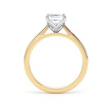Goldsmiths 18ct Yellow Gold and Platinum 2.00cttw Emerald Cut Lab Grown Diamond Solitaire Engagement Ring - Ring Size L