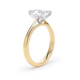 Goldsmiths 18ct Yellow Gold and Platinum 2.00cttw Emerald Cut Lab Grown Diamond Solitaire Engagement Ring - Ring Size L