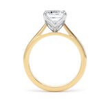 Goldsmiths 18ct Yellow Gold and Platinum 3.00cttw Emerald Cut Lab Grown Diamond Solitaire Engagement Ring - Ring Size M.5