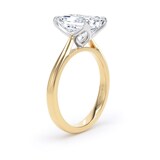 Goldsmiths 18ct Yellow Gold and Platinum 3.00cttw Emerald Cut Lab Grown Diamond Solitaire Engagement Ring - Ring Size M.5