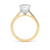 Goldsmiths 18ct Yellow Gold and Platinum 4.00cttw Emerald Cut Lab Grown Diamond Solitaire Engagement Ring - Ring Size Q