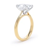 Goldsmiths 18ct Yellow Gold and Platinum 4.00cttw Emerald Cut Lab Grown Diamond Solitaire Engagement Ring - Ring Size Q