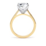 Goldsmiths 18ct Yellow Gold and Platinum 5.00cttw Emerald Cut Lab Grown Diamond Solitaire Engagement Ring - Ring Size I