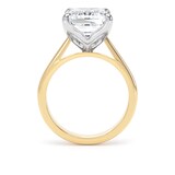 Goldsmiths 18ct Yellow Gold and Platinum 7.00cttw Emerald Cut Lab Grown Diamond Solitaire Engagement Ring - Ring Size V.5
