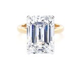 Goldsmiths 18ct Yellow Gold and Platinum 10.00cttw Emerald Cut Lab Grown Diamond Solitaire Engagement Ring - Ring Size F