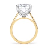 Goldsmiths 18ct Yellow Gold and Platinum 10.00cttw Emerald Cut Lab Grown Diamond Solitaire Engagement Ring - Ring Size F