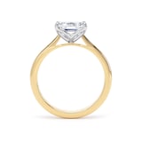 Goldsmiths 18ct Yellow Gold and Platinum 1.50cttw East-West Emerald Cut Lab Grown Diamond Solitaire Engagement Ring - Ring Size F.5