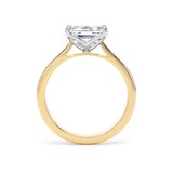 Goldsmiths 18ct Yellow Gold and Platinum 2.00cttw East-West Emerald Cut Lab Grown Diamond Solitaire Engagement Ring - Ring Size M
